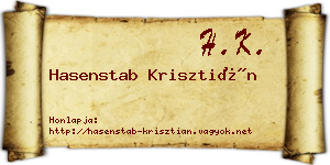 Hasenstab Krisztián névjegykártya
